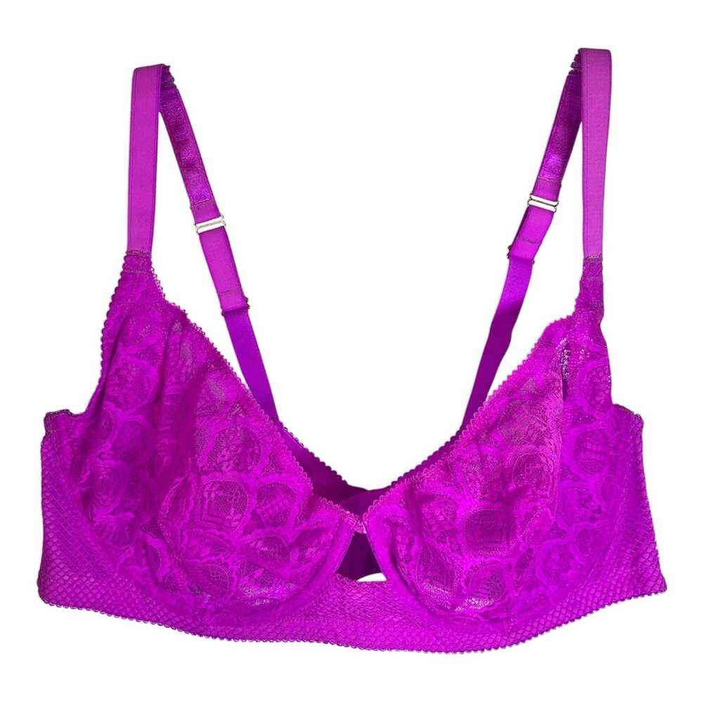 NWT Savage X Fenty Savage Not Sorry Lightly Lined Lace Balconette Bra Size 44DD